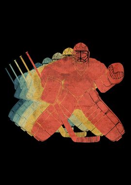 Ice Hockey Goalie Retro