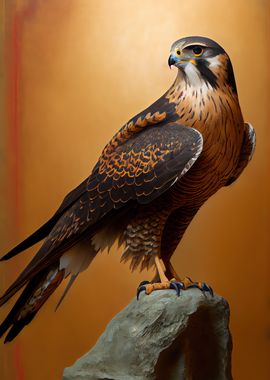 Peregrine falcon Oil paint