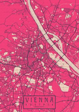 Vienna City Map Blossom