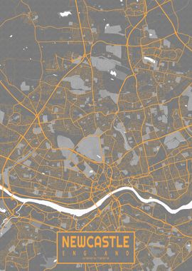 Newcastle City Map Bauhaus