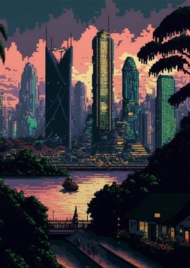 Singapore Pixel art