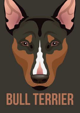 Cute Bull Terrier Dog Face