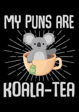 Koala Pun Tea Lover