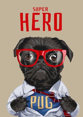 Funny Pug Hero