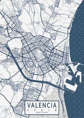 Valencia City Map Coastal