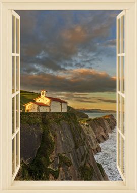 open window sea view