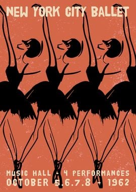 Retro Ballerinas Poster