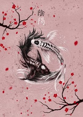 koi yin yang japan paint