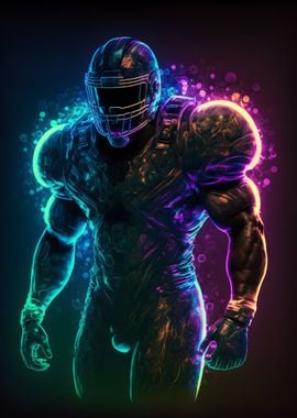 Glowing Football Player