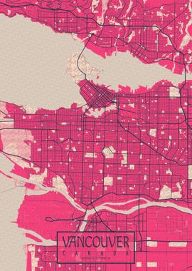 Vancouver City Map Blossom