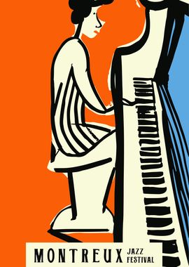 Retro Jazz Poster MONTREUX