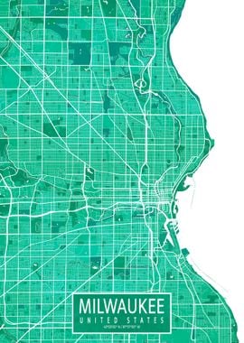 Milwaukee Map Watercolor