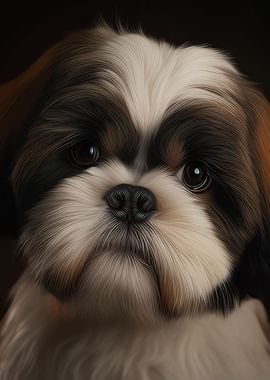 Shih Tzu cute dog portrait