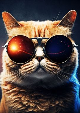 Cat wearing sunglasses