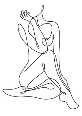 One Line Art Woman