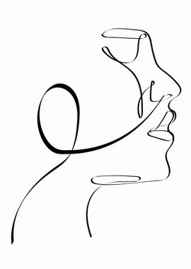 One Line Art Woman