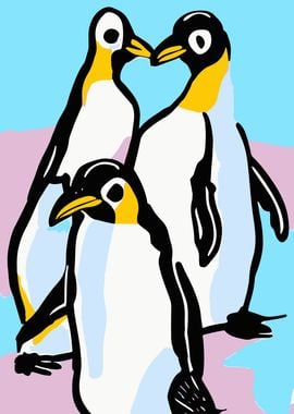 Penguin Family Poster