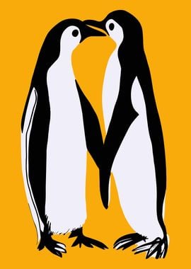 Cute Penguin Couple Poster