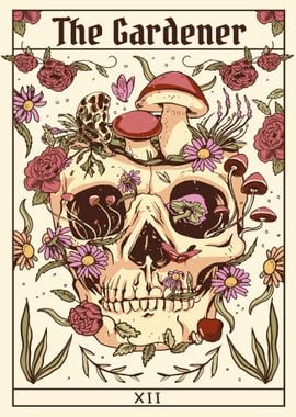 Gardener Skull Tarot Card