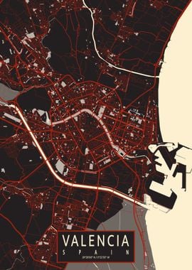 Valencia City Map Vector