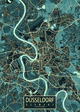 Dusseldorf City Map Summer