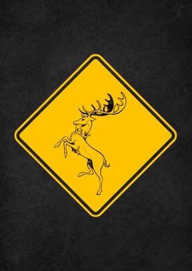 road sign deer