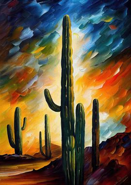 Desert Saguaro Scene