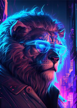 Cyberpunk Lion