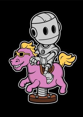 robot riding horse hand dr