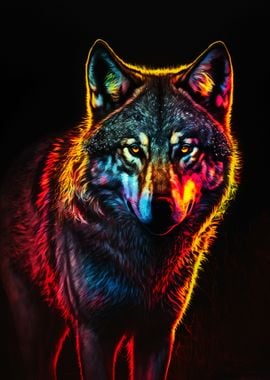 Colorful Wolf