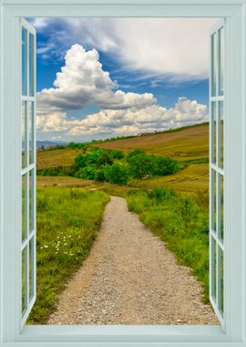 Open window rural view