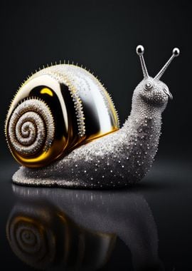 Sparkling silver snail