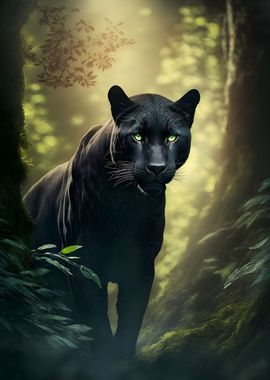 Black Panther in Forest