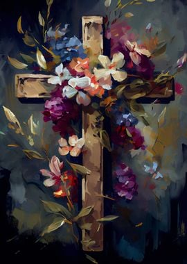 Floral Christian Cross 8