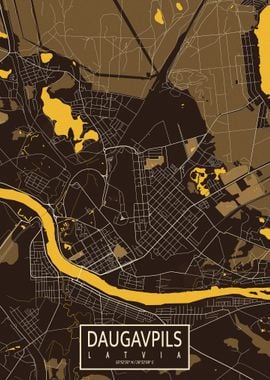 Daugavpils City Map Pastel