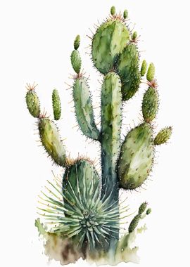 Cactus Watercolor flower