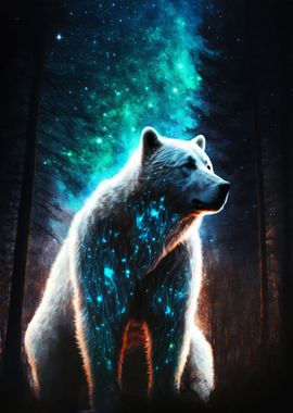 White Bear in Forest