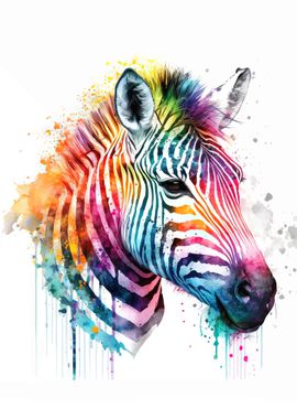 Zebra Abstract Watercolor