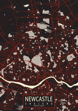 Newcastle City Map Vector