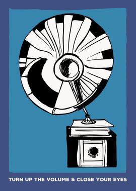 Retro Gramophone Poster