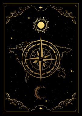 Tarot compass sun moon