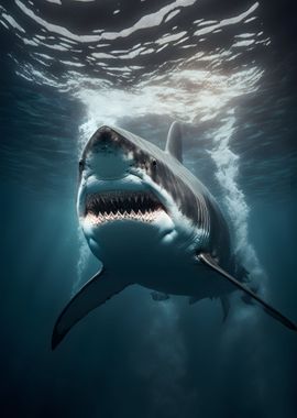 Shark in wild water