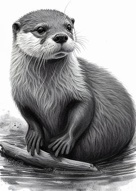 Otter Drawing