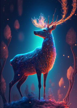 Deer metal shop poster