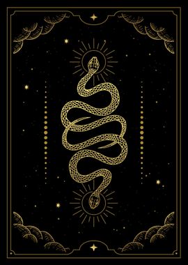 Tarot magical twin snakes