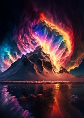 Colorful Mountain In Space