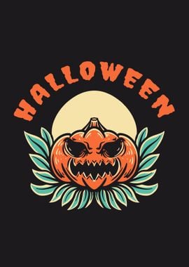 pumpkin halloween retro