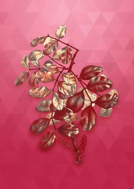 Vintage Carob Tree on Red