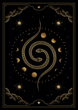 Tarot symbol of two snakes