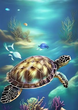 Sea Turtle underwater